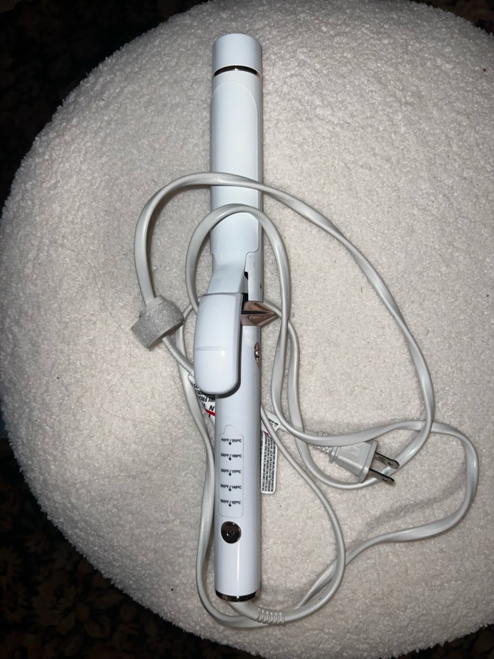 T3 White Ceramic 1" Curling Iron with Rose Gold Accent